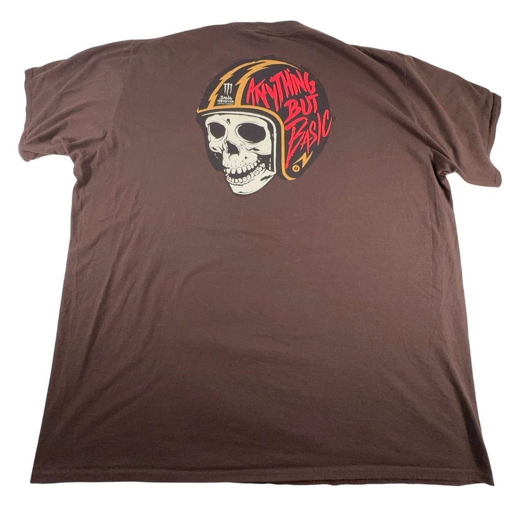 Monster Energy Java Coffee T Shirt Mens 3XL Skull Drink Brown Promotional